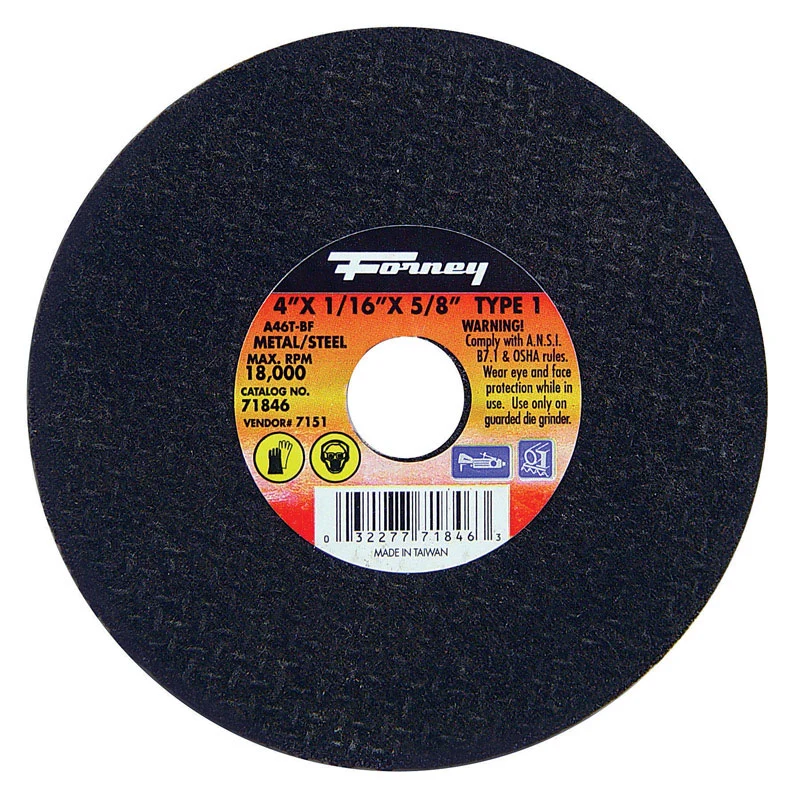 Disco de corte Forney de óxido de aluminio de 4" DX 5/8" (1 pieza) - Oferta de la semana