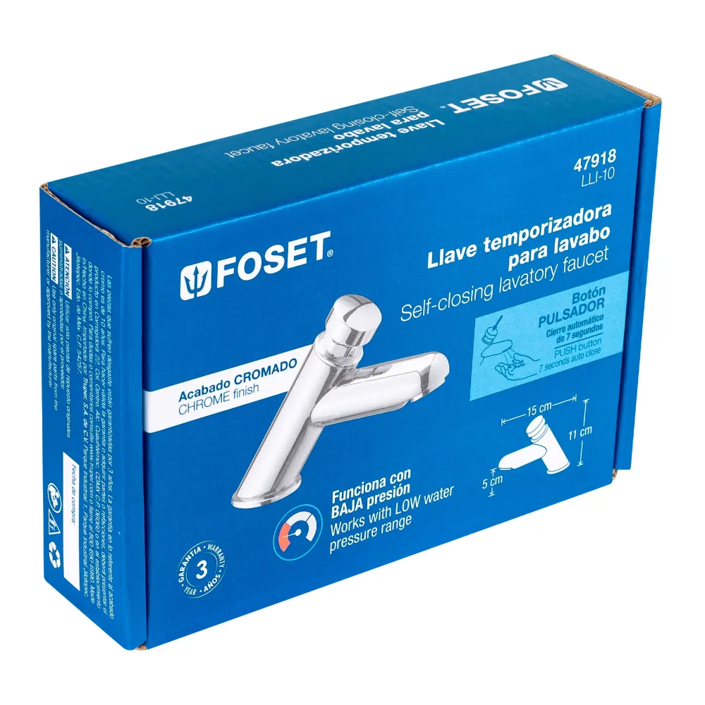 Llave temporizadora para lavabo, Foset