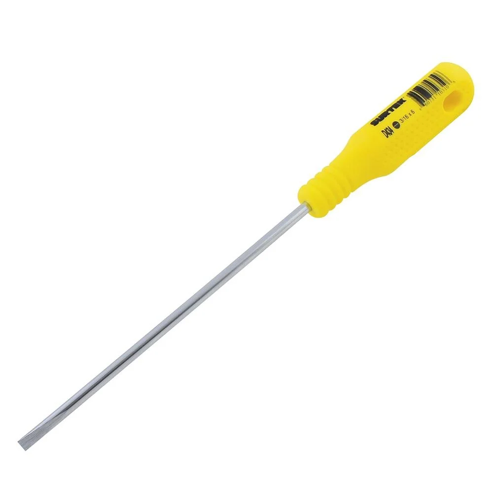 Destornillador Amarillo Barra Redonda Cabinet 3/16x6", Surtek Foy
