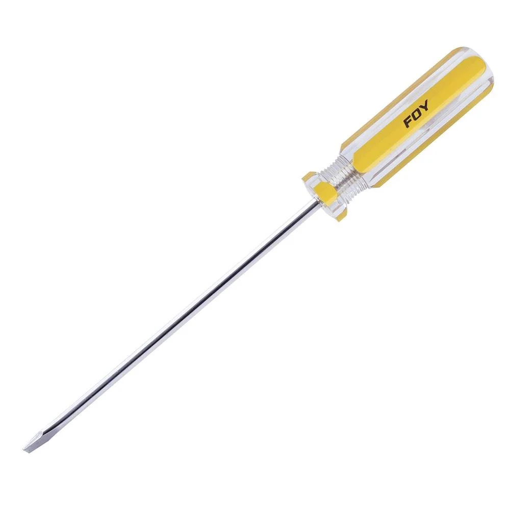 Destornillador mango PVC, Barra Redonda, Pta Plana 1/4x4", Foy