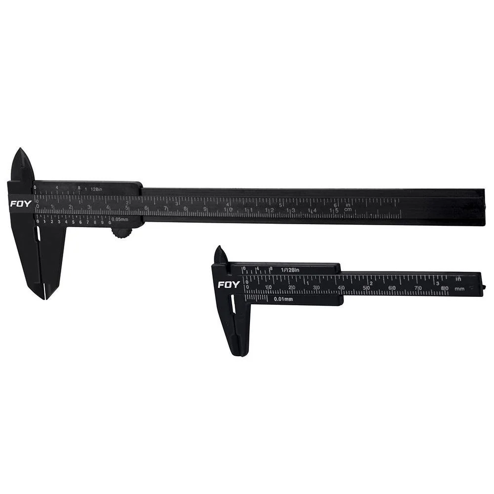 Juego 2 Calibradores Pie De Rey Vernier Plástico 3" y 6", Foy