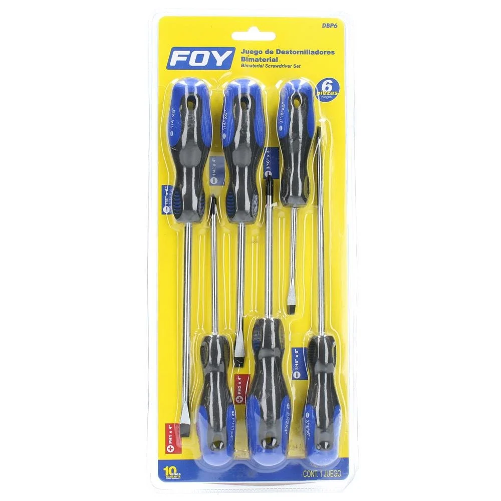 Juego 6 Destornillador Bimaterial, Foy