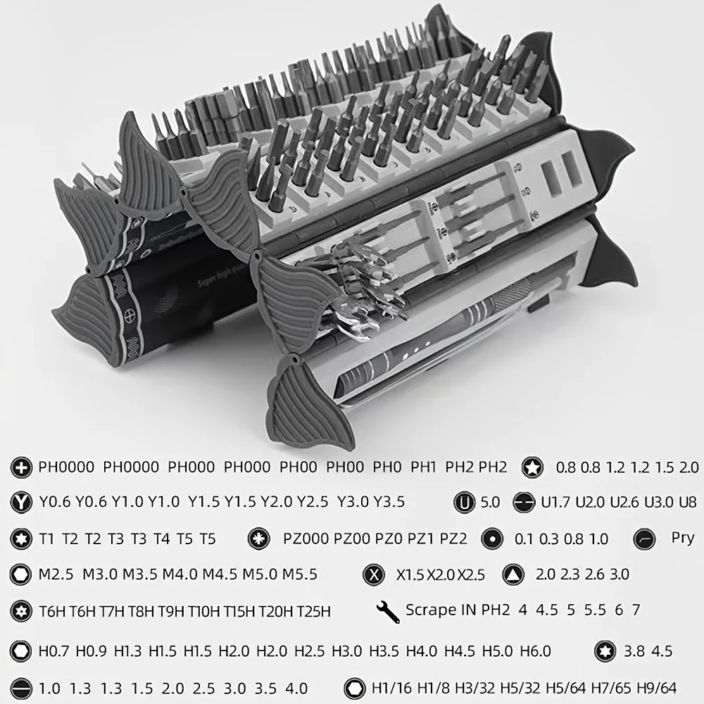 Juego de destornilladores de precisión 128 en 1, puntas de destornillador Torx Phillips magnéticas, conjunto de herramient...