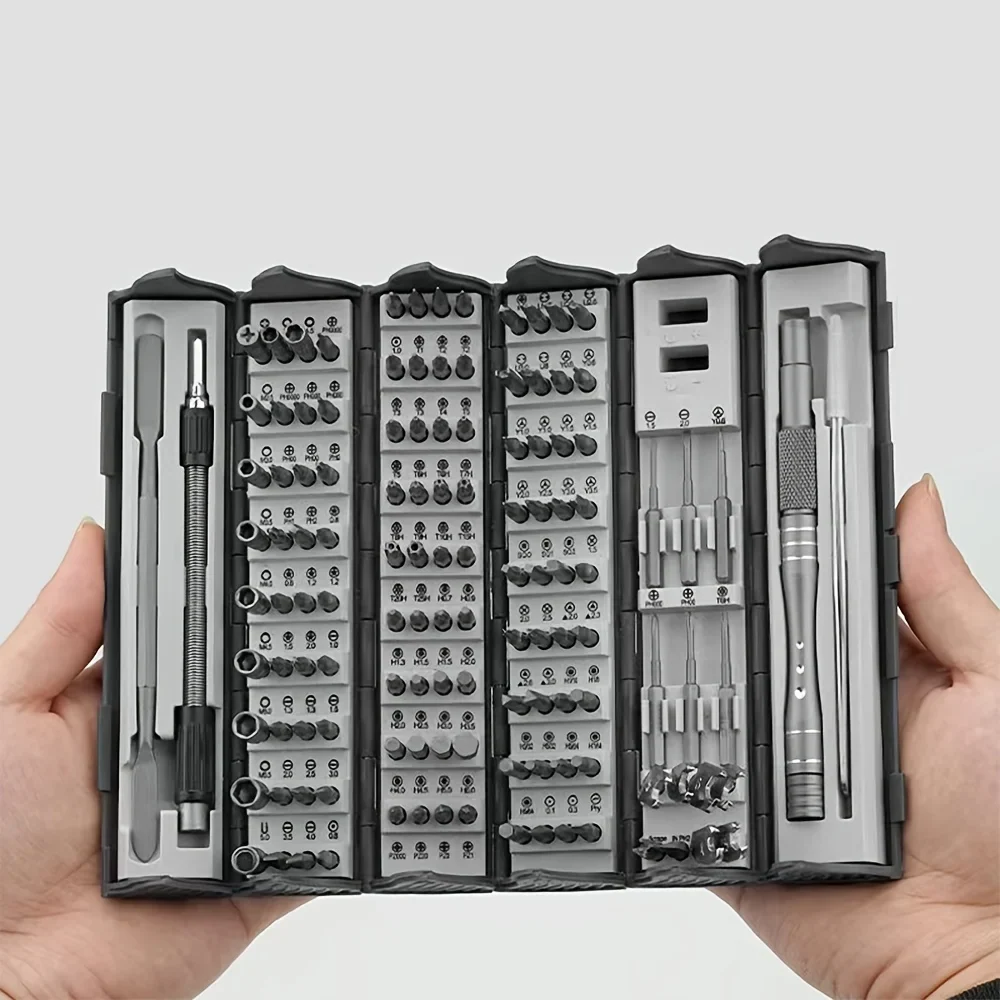 Juego de destornilladores de precisión 128 en 1, puntas de destornillador Torx Phillips magnéticas, conjunto de herramient...