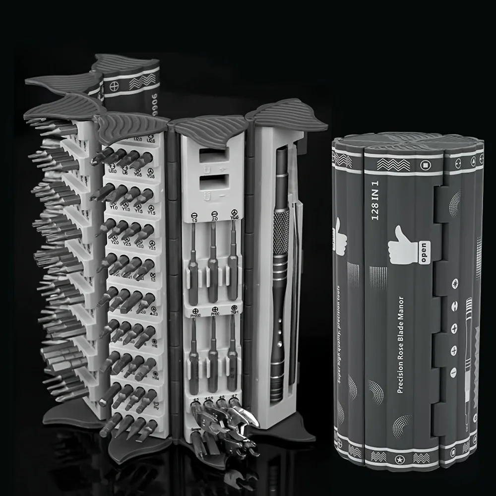 Juego de destornilladores de precisión 128 en 1, puntas de destornillador Torx Phillips magnéticas, conjunto de herramient...