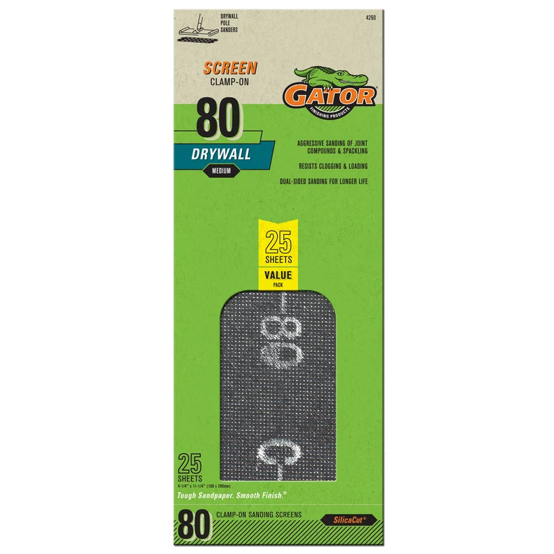 Lijadora de 4-1/4"80G (paquete de 25). GATOR