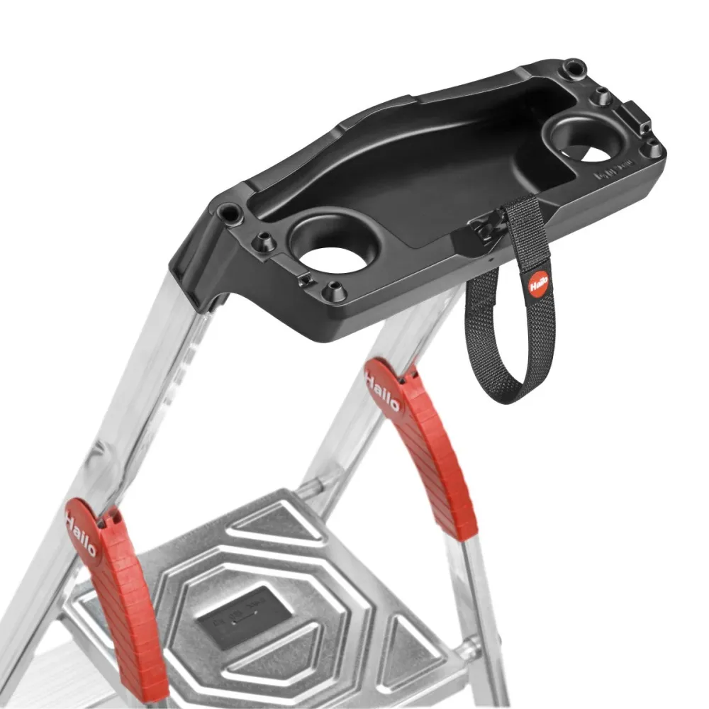 Hailo L80 Comfortline - Escalera de tijera de aluminio con peldaño ancho XXL EasyClix