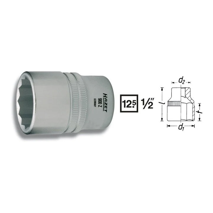 Toma HAZET 900Z 1/2 ″ 12-cuadrada ( 8000466660 )