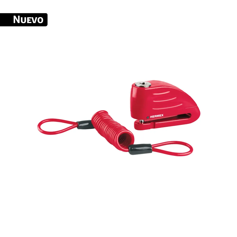 Candado para disco de motocicleta, perno de 7 mm, con alarma Hermex