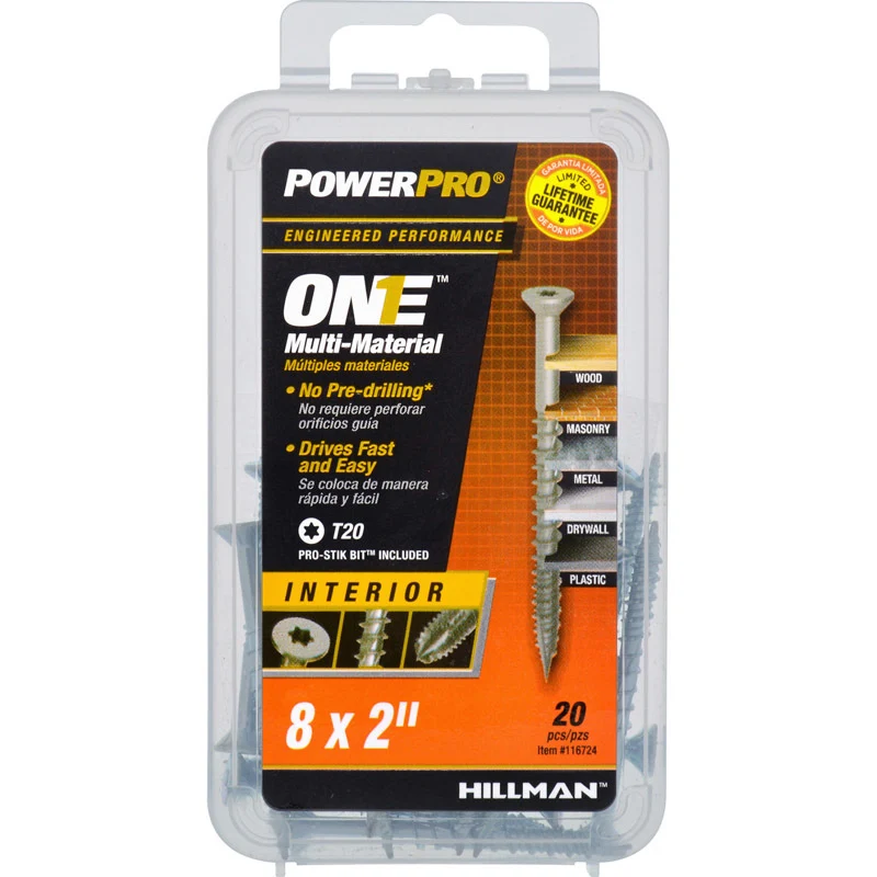 Hillman POWERPRO ONE No. 8 X 2 . L Star Flat Head Multi-Material Screw 20 pk - Deal Week