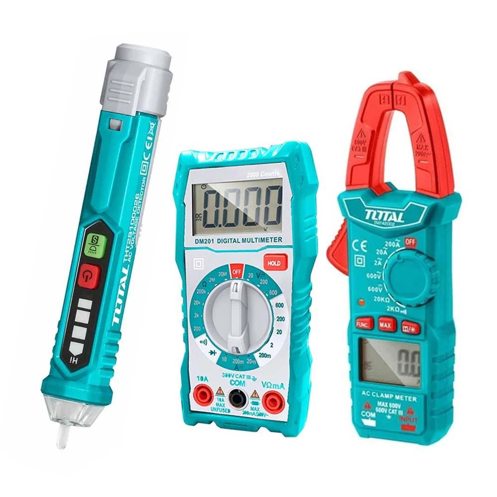 Kit Medidor De Corriente Digital Incluye Probador Tester Pinza Super Select Total Tmt43028 Hoyostools