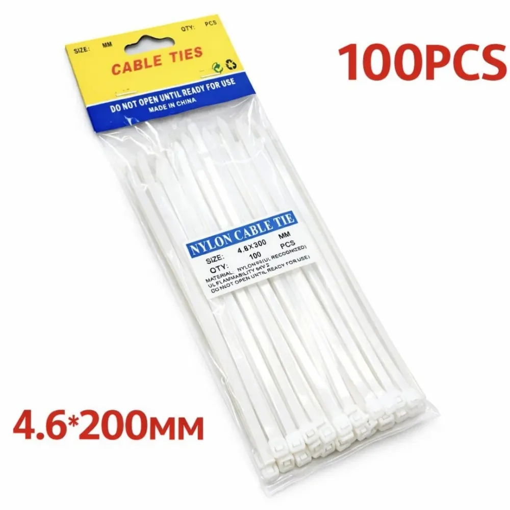 AMARRAS PLASTICAS BLANCO 100PCS 4.6*200MM 232 Importacion Luna