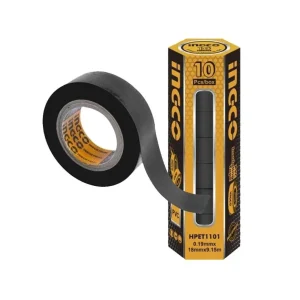 Huincha Aisladora 18 mm X 9,15 mts Negra Ingco Hpet1101