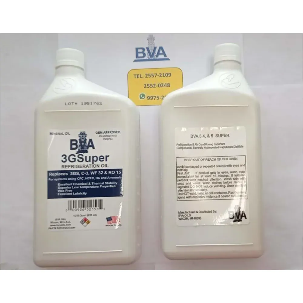 Aceite 1/4, #150 bomba de vacío refrigeración mineral 32 3g super Isidro A. Flores