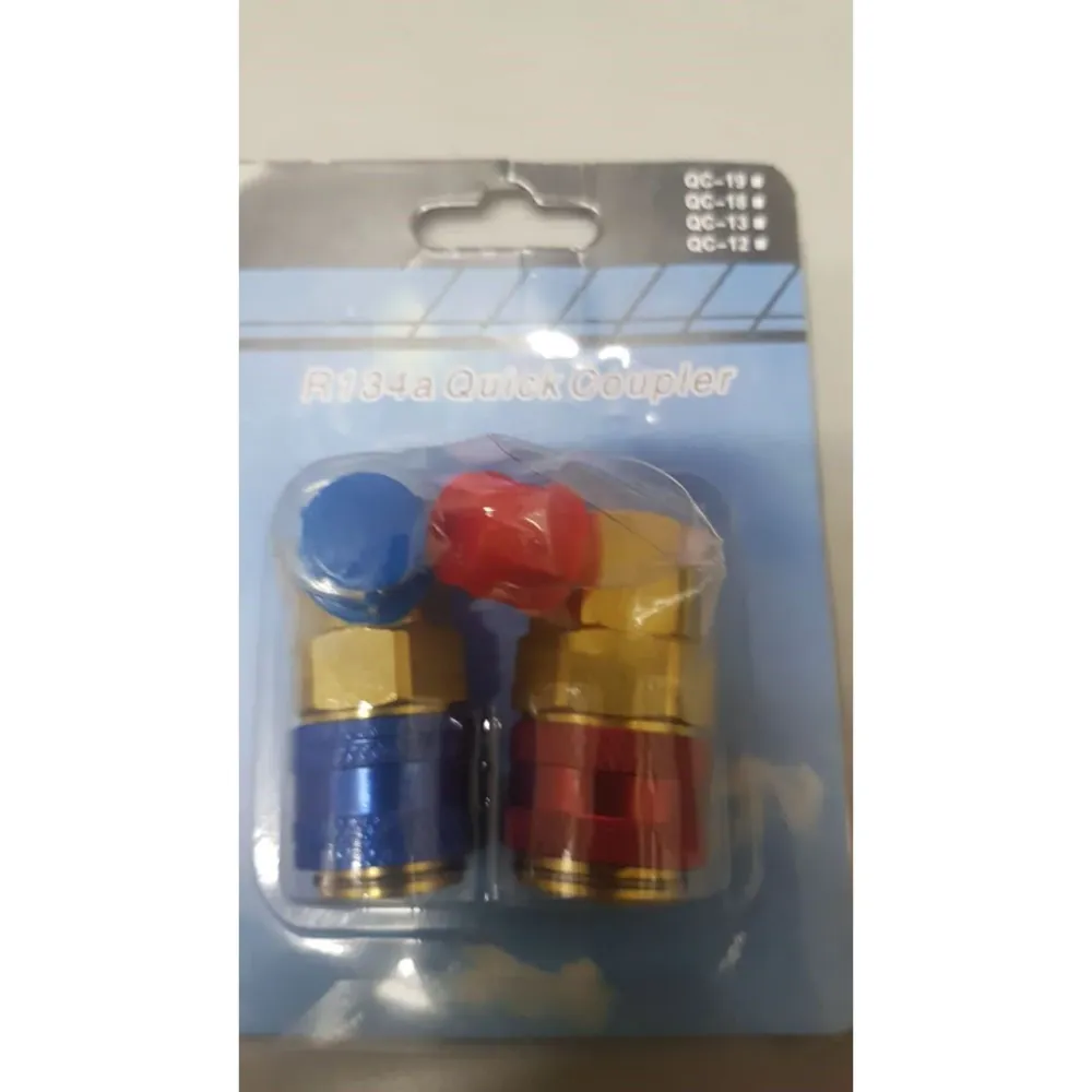Acople rápido con Angulo 90° Rojo y azul para R134 / vehículo Isidro A. Flores