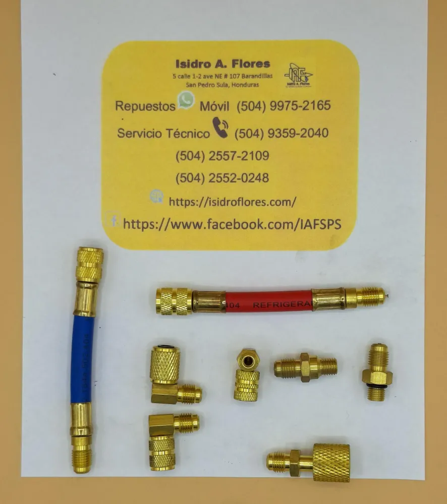 Juego de conexiones y mangueras de carga 1/4",316" y 1/8" Isidro A. flores