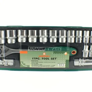 JUEGO DE CUBOS CROMO-VANADIO ESPIGA 1/2" 8-32 MM 17 PIEZAS JONNESWAY