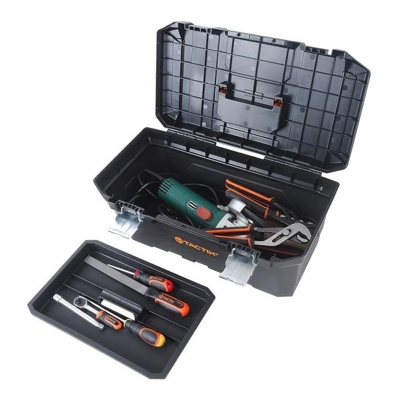 Caja Herramientas Plástica 20¨ Con Bandeja Tactix 320342 Jupix Chile