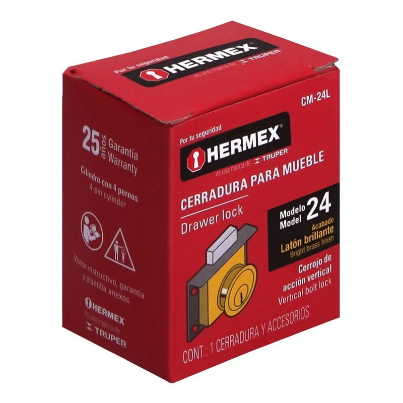 Cerradura Para Mueble Accion Vertical Laton Truper Cm-24l Jupix Chile
