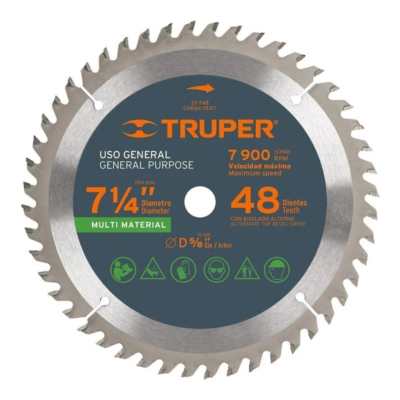 Disco Sierra Circular Truper Tungst.7.1/4 X48 Dts St-7 Jupix Chile