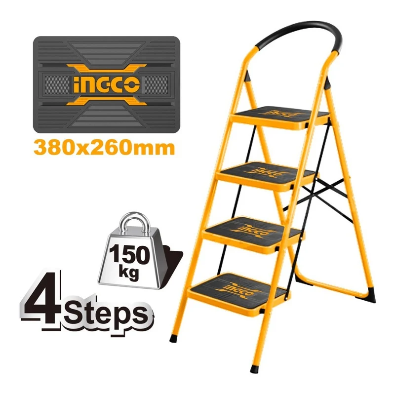 Escalera Acero Tubular Con 4 Peldaños 150 Kg Ingco Hlad09041 Jupix Chile