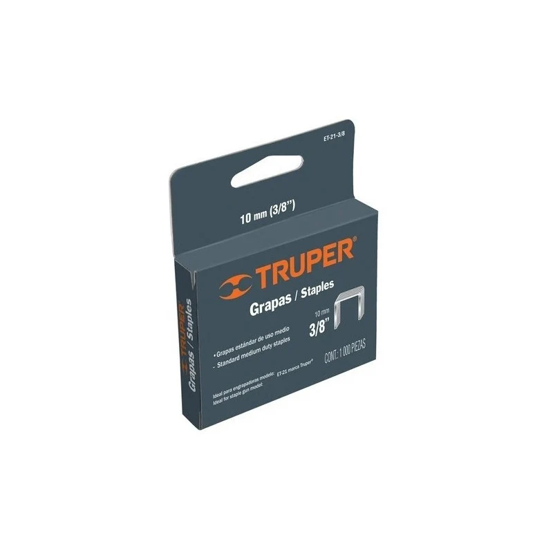 Grapa De 3/8 Caja 1.000 Pzas Truper Et-21-3/8 Jupix Chile