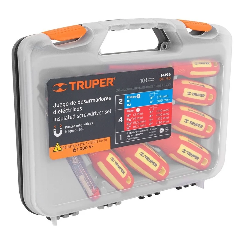 Juego De Destornilladores Aislado 7 Piezas Truper Dtj-7d Jupix Chile
