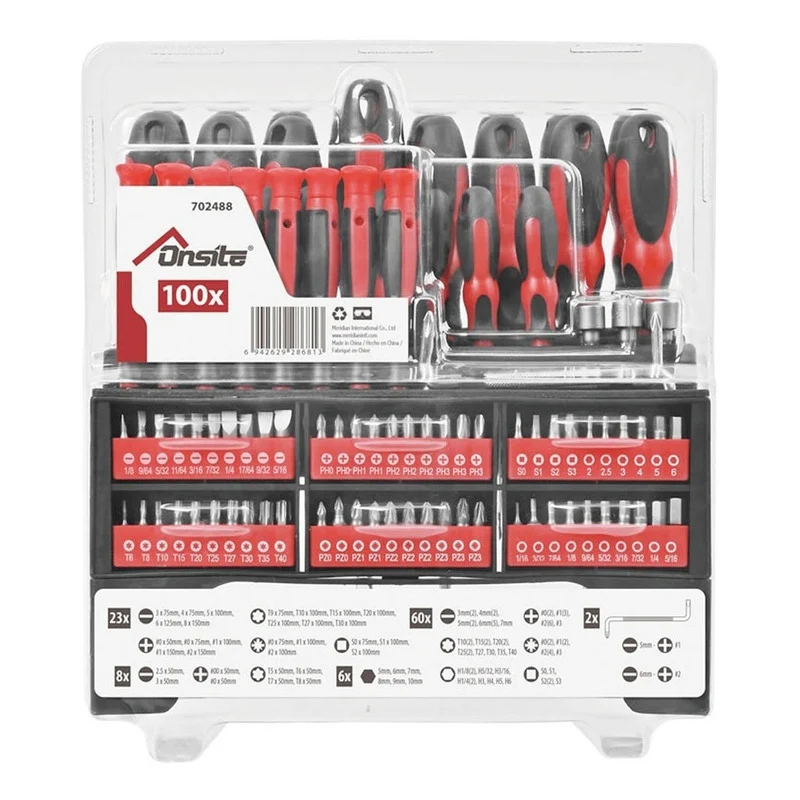 Set Destornillador Y Puntas 100 Piezas Tactix(onsite) 702488 Jupix Chile