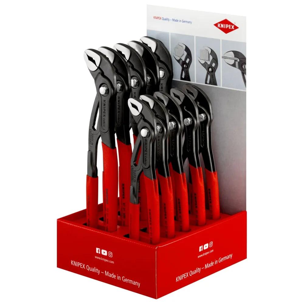 Knipex 00 18 01 V14 - Expositor sobremesa con 10 Tenazas Knipex Cobra® 87 01 250/300