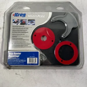 KREG PRS4034 Placa de inserción para mesa de fresado pretaladrada 298 x 235 x 9 mm + 3x Anillos reductores 25 mm / 30 mm /...
