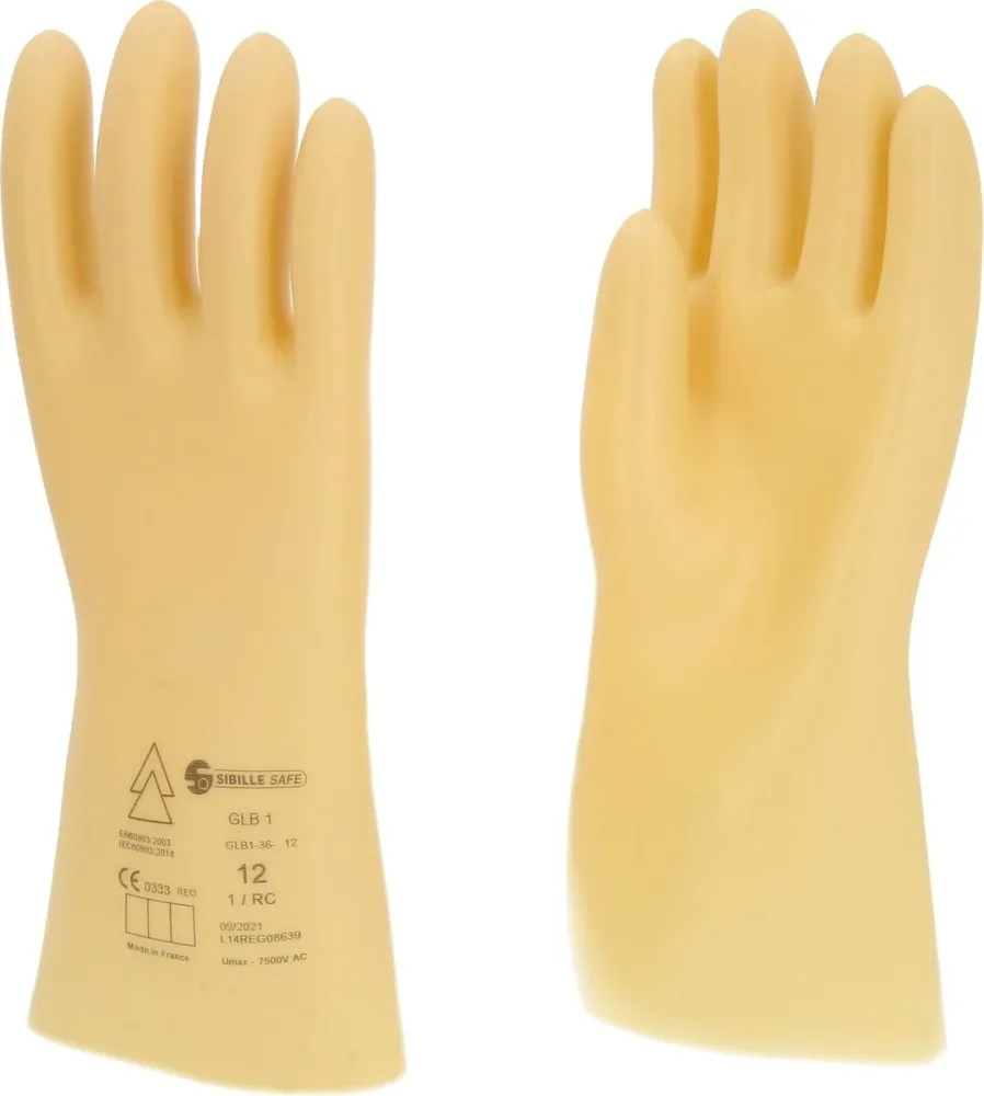 KS TOOLS Guante protector de electricista con aislamiento protector, talla 12, clase 1, blanco ( 117.0056 )