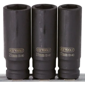 KS TOOLS 1/2' Juego de llaves de vaso de impacto hexagonal, largas, 3 pzs ( 515.0103 )