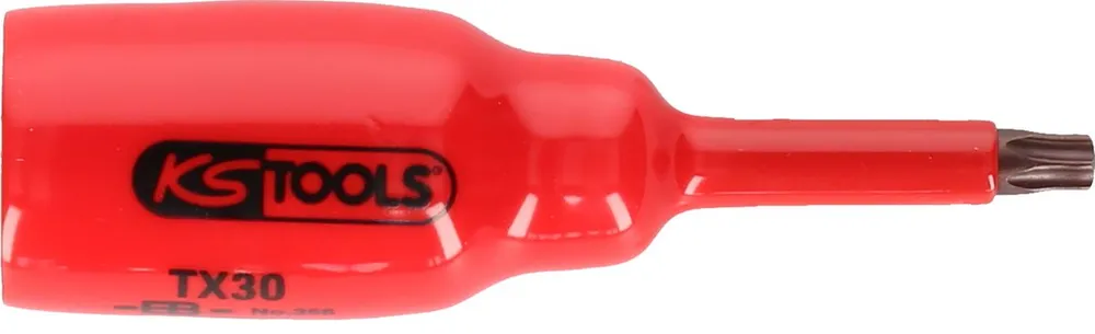 KS TOOLS Llave de vaso con punta de 1/2' y aislamiento protector para tornillos Torx, T25, corta ( 117.2435 )
