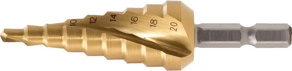 KS TOOLS 1/4' Punta de broca escalonada HSS TiN,Ø 4-12mm, 9 niveles ( 330.2384 )