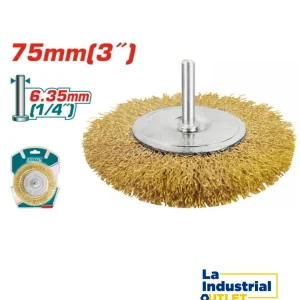 ESCOBILLA RUEDA DORADO 3´ CON VASTAGO TOTAL La Industrial Outlet