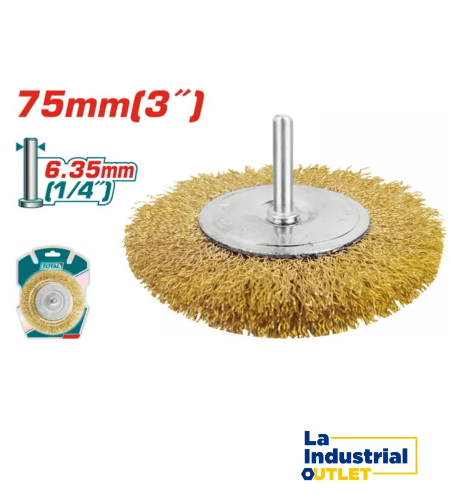ESCOBILLA RUEDA DORADO 3´ CON VASTAGO TOTAL La Industrial Outlet