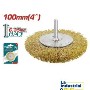 ESCOBILLA RUEDA DORADO 4´ CON VASTAGO TOTAL La Industrial Outlet