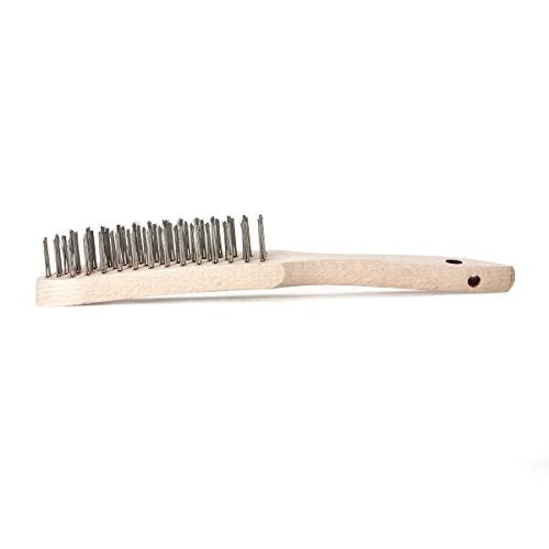 LessMann 103741 - Cepillo de mano con mango de madera LessMann 4H alambre de acero inoxidable recto ROF 0,35