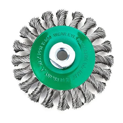 LessMann 471857 - Cepillo cónico LessMann 100x12 mm./M14x2,0 mm. alambre de acero inoxidable trenzado ROH 0,50