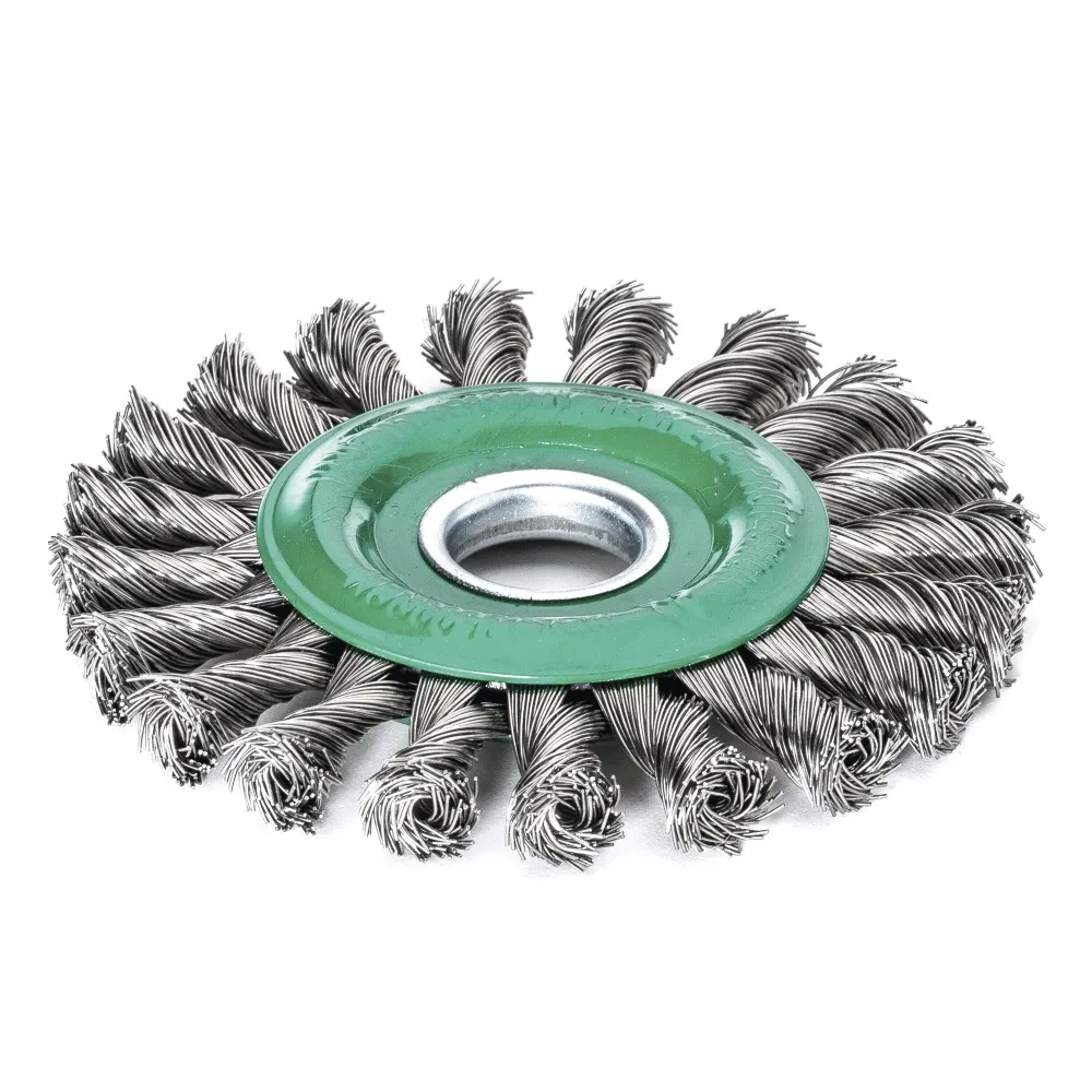 LessMann 472811 - Cepillo circular LessMann 115x14 mm./22,2 mm. alambre de acero inoxidable trenzado, 20 mechones, ROH 0,50