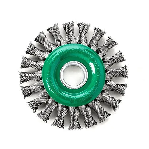 LessMann 473811 - Cepillo circular LessMann 125x14 mm./22,2 mm. alambre de acero inoxidable trenzado, 20 mechones, ROH 0,50