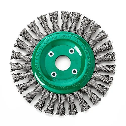 LessMann 474811 - Cepillo circular LessMann 150x14 mm./22,2 mm. alambre de acero inoxidable trenzado, 26 mechones, ROH 0,50