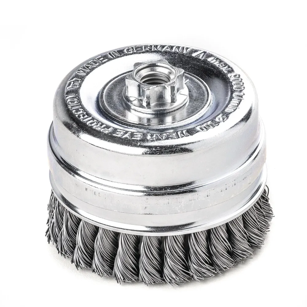 LessMann 484117 - Cepillo taza LessMann 80 mm./M14x2,0 mm. alambre de acero trenzado STH 0,35