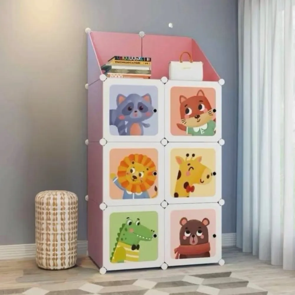Armario Safari De 6 Puestos Rosado Magic Baby