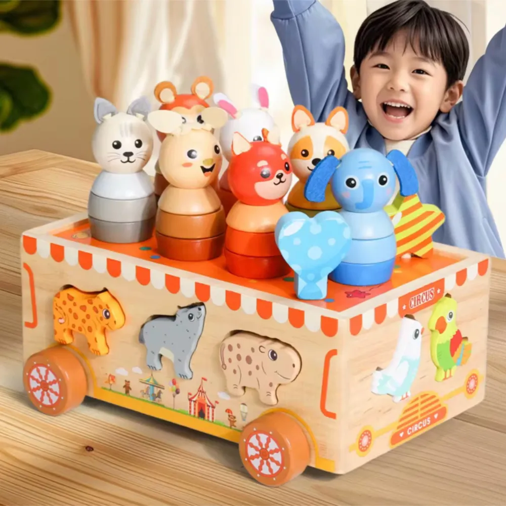 Carro Bloque Construccion Animalitos Magic Baby