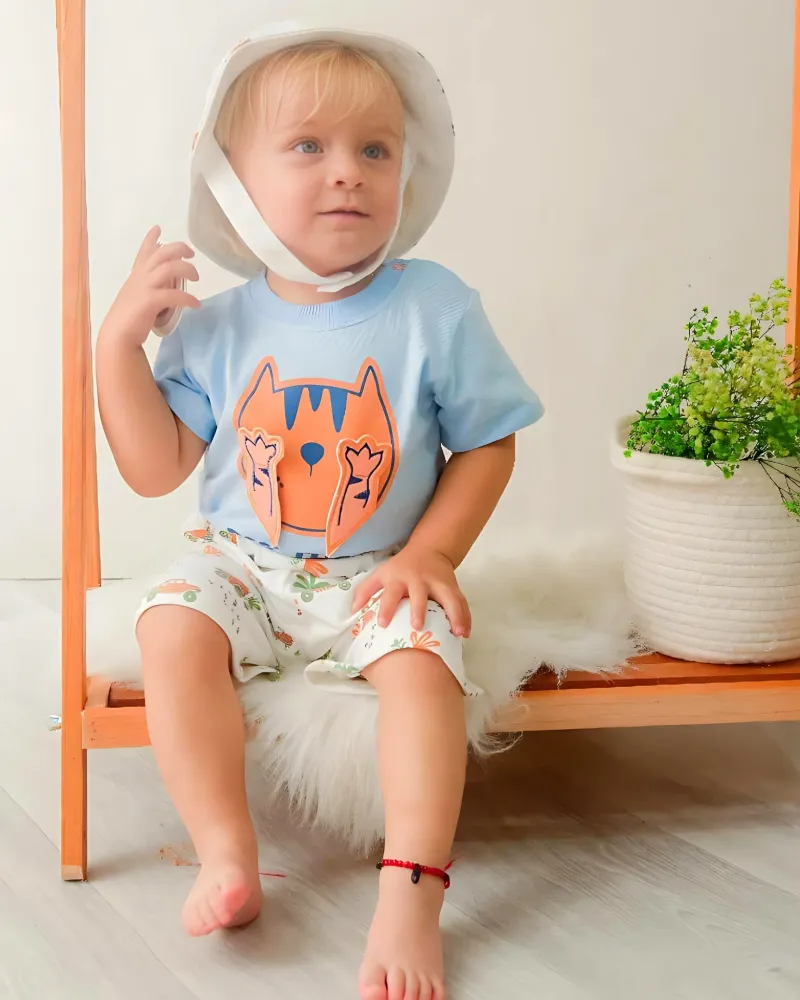 Conjunto Niño Tigre + Pava Azul Magic Baby
