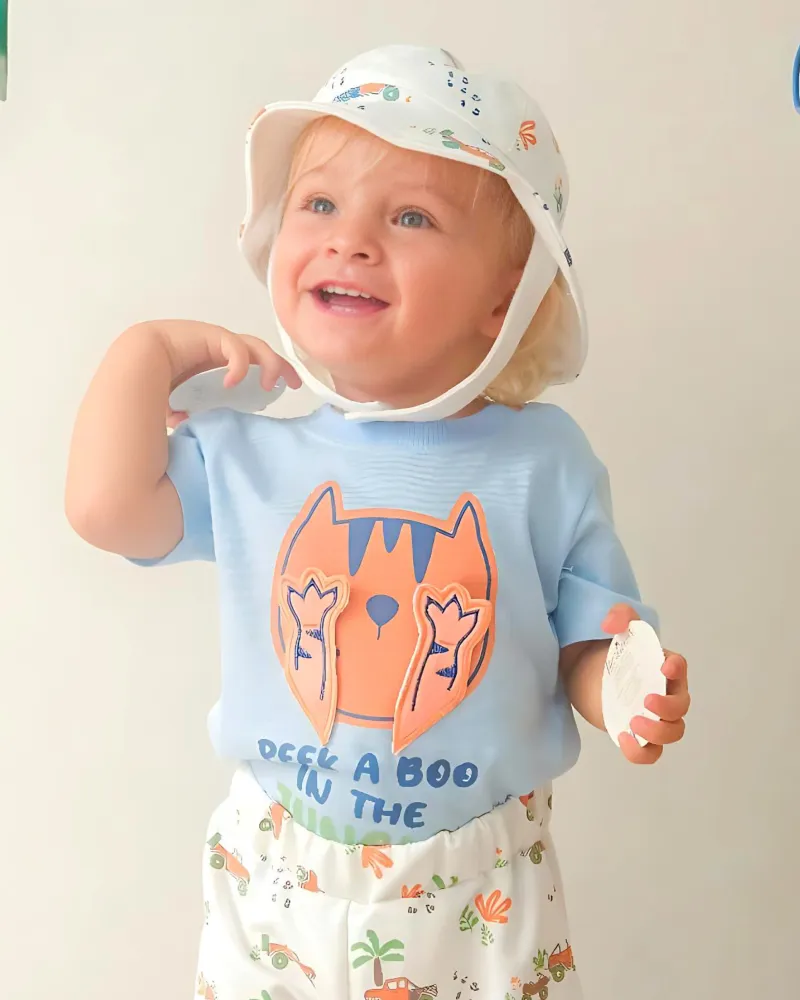 Conjunto Niño Tigre + Pava Azul Magic Baby