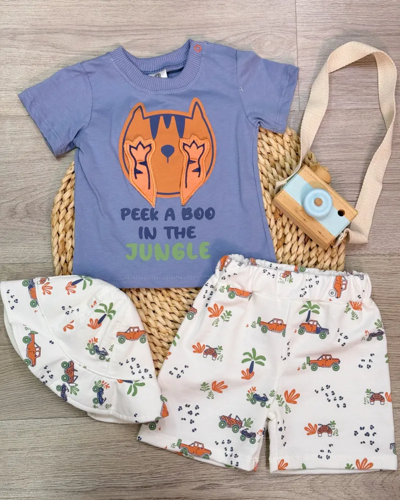 Conjunto Niño Tigre + Pava Azul Magic Baby