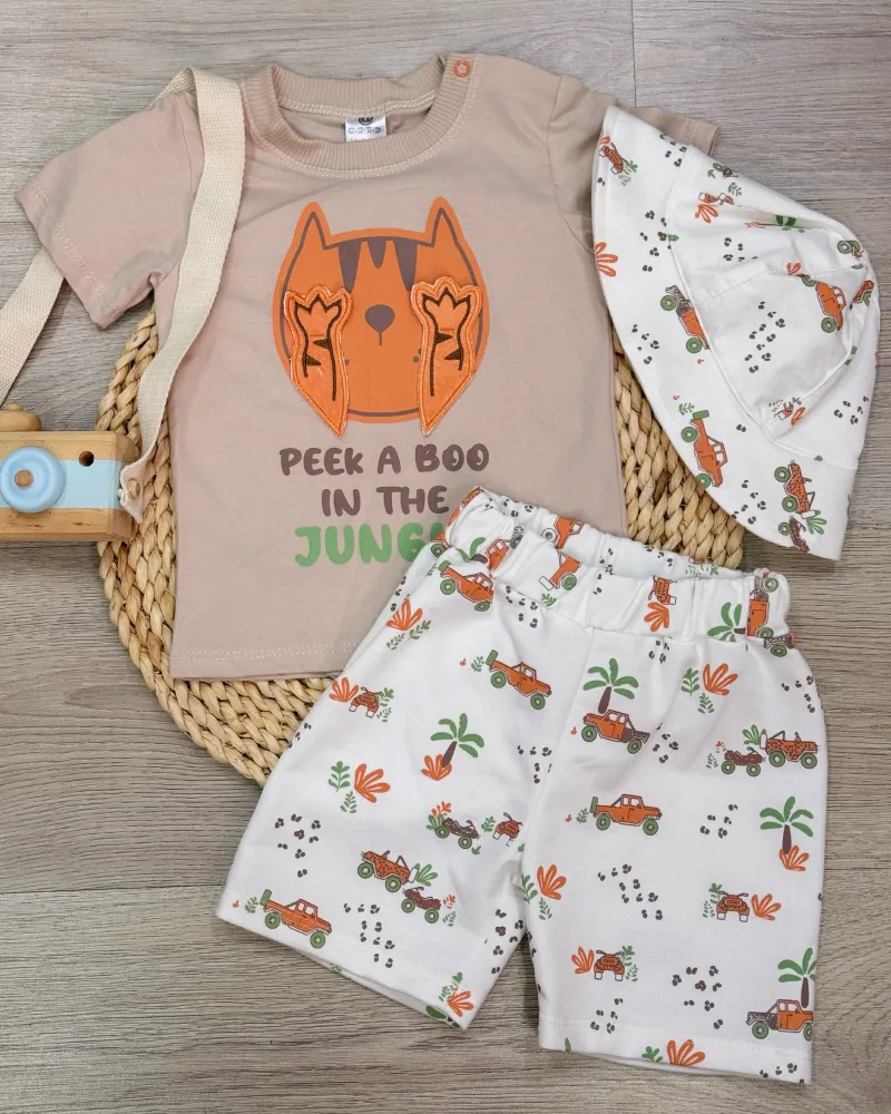 Conjunto Niño Tigre + Pava Azul Magic Baby