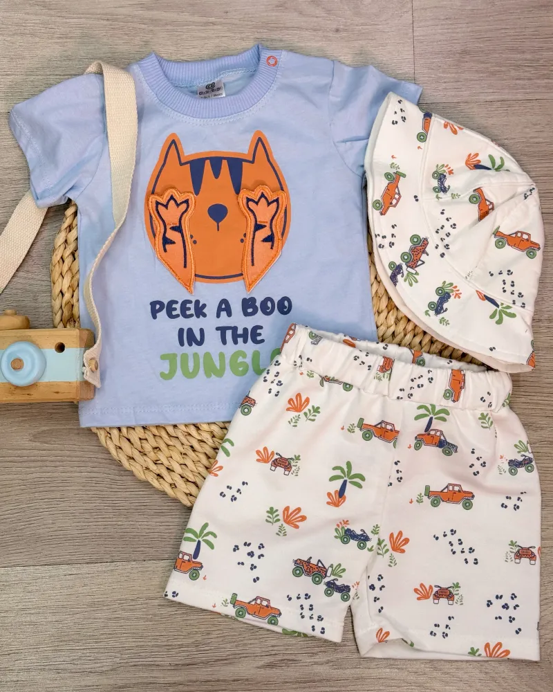 Conjunto Niño Tigre + Pava Azul Magic Baby